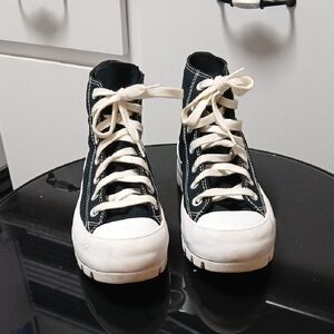 Converse Black Canvas High-Tops with White Accents